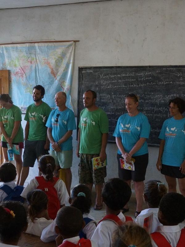 Teaching in local village schools